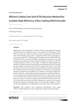 Efficient Coding Tree Unit (CTU)