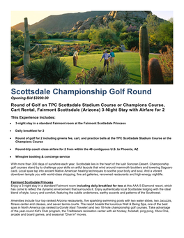 Scottsdale Championship Golf Round