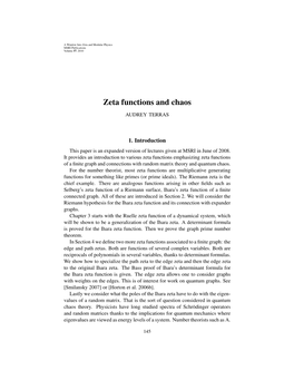 Zeta Functions and Chaos