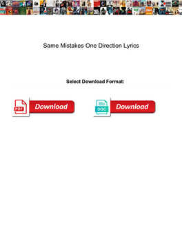 Same Mistakes One Direction Lyrics