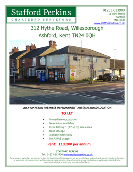 312 Hythe Road, Willesborough Ashford, Kent TN24 0QH