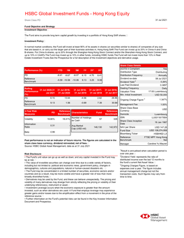 HSBC Global Investment Funds - Hong Kong Equity