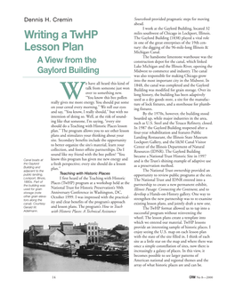 Writing a Twhp Lesson Plan: a View from the Gaylord Building