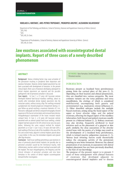 Jaw Exostoses Associated with Osseointegrated Dental Implants