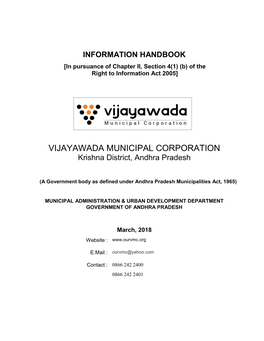 VIJAYAWADA MUNICIPAL CORPORATION Krishna District, Andhra Pradesh