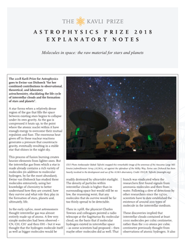 Astrophysics Prize 2018 Explanatory Notes