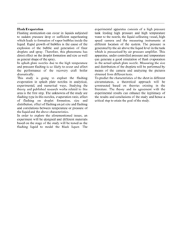 Flash Evaporation Flashing Atomization Can Occur in Liquids