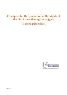 Principles for the Protection of the Rights of the Child Born Through Surrogacy (Verona Principles)