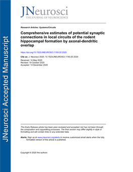 Comprehensive Estimates of Potential Synaptic Connections in Local