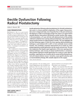 Erectile Dysfunction Following Radical Prostatectomy