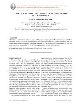 The Genus Megaleuctra Neave (Plecoptera: Leuctridae) in North America