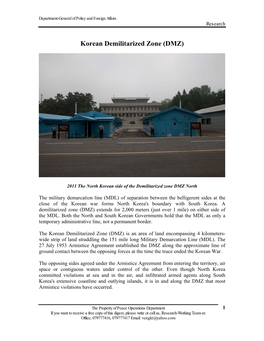 Korean Demilitarized Zone (DMZ)