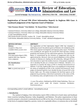 Registration of Second FIR (First Information Report) in Sughran Bibi