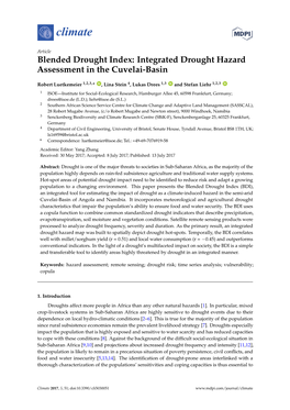 Blended Drought Index: Integrated Drought Hazard Assessment in the Cuvelai-Basin