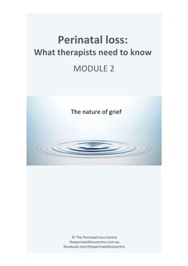Perinatal Loss: What Therapists Need to Know MODULE 2