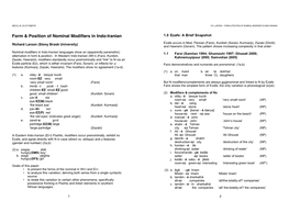 Form & Position of Nominal Modifiers in Indo-Iranian