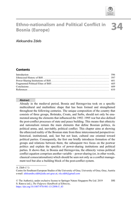 Ethno-Nationalism and Political Conflict in Bosnia (Europe) 34
