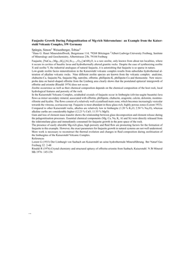 → Faujasite Growth During Palagonitisation of Mg-Rich