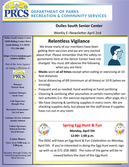 4.2.21 Dulles South Senior Center Newsletter