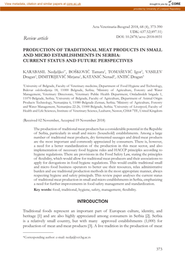 Review Article DOI: 10.2478/Acve-2018-0031