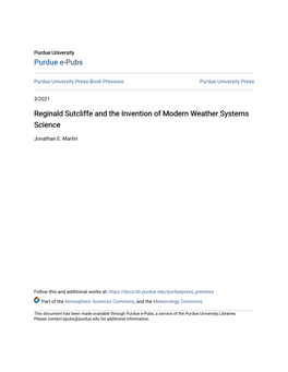 Reginald Sutcliffe and the Invention of Modern Weather Systems Science