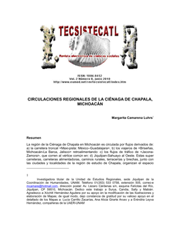 Circulaciones Regionales De La Ciénaga De Chapala, Michoacán