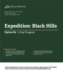 Expedition Black Hills Option B2