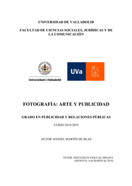 Fotografía: Arte Y Publicidad