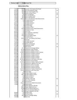 Book Abbreviation