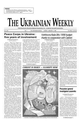 The Ukrainian Weekly 1998, No.1