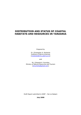 Distribution and Status of Coastal Habitats and Resources in Tanzania