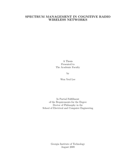 Spectrum Management in Cognitive Radio Wireless Networks