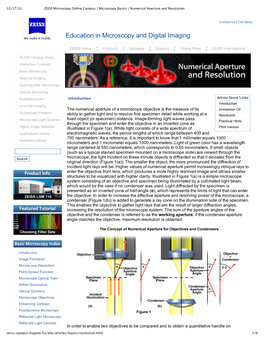 Numerical Aperture and Resolution.Pdf