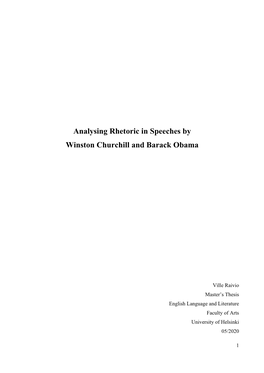 Analysing Rhetoric in Speeches by Winston Churchill and Barack Obama