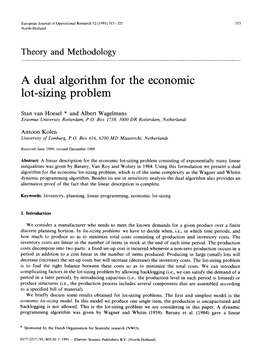 A Dual Algorithm for the Economic Lot-Sizing Problem