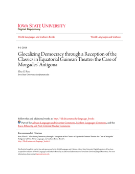 Glocalizing Democracy Through a Reception of the Classics in Equatorial Guinean Theatre: the Case of Morgades’ Antígona Elisa G