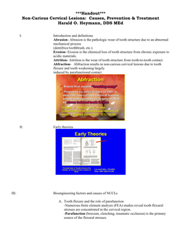 Heymann Harald -- Non-Carious Cervical Lesions; Causes