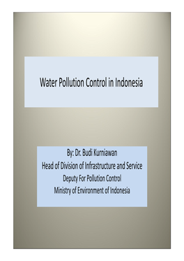 Water Pollution Control in Indonesia