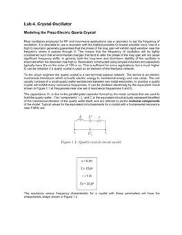 Lab 4. Crystal Oscillator