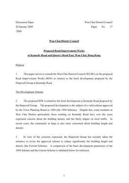 Proposed Road Improvement Works at Kennedy Road and Queen's Road East, Wan Chai, Hong Kong