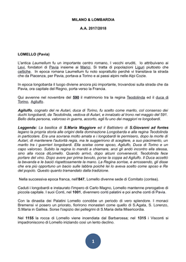 MILANO & LOMBARDIA AA 2017/2018 LOMELLO (Pavia)