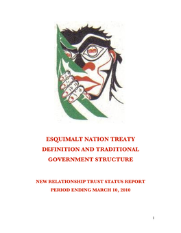 Esquimalt Nation Treaty Definition and Traditional Government Structure
