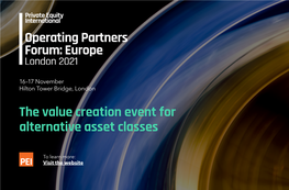 The Value Creation Event for Alternative Asset Classes