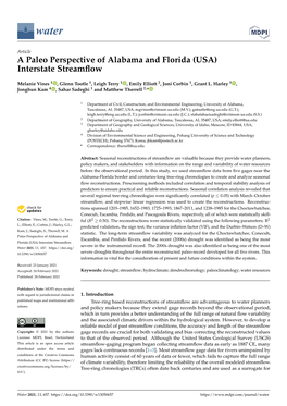 A Paleo Perspective of Alabama and Florida (USA) Interstate Streamflow