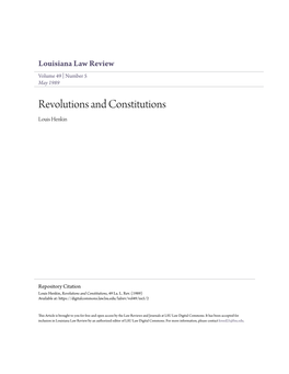 Revolutions and Constitutions Louis Henkin