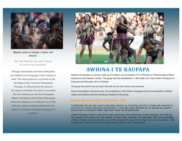 Awhina I Te Kaupapa