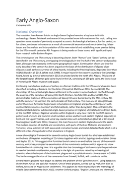 Early Anglo-Saxon Catherine Hills National Overview the Transition from Roman Britain to Anglo-Saxon England Remains a Key Issue in British Archaeology