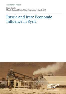 Russia and Iran: Economic Influence in Syria