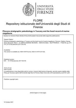 Pliocene Stratigraphic Paleobiology in Tuscany and the Fossil Record Of