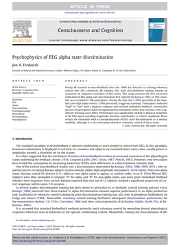 Psychophysics of EEG Alpha State Discrimination